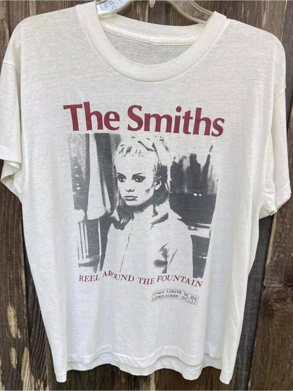 Gildan White Tee with Maroon The Smiths Print